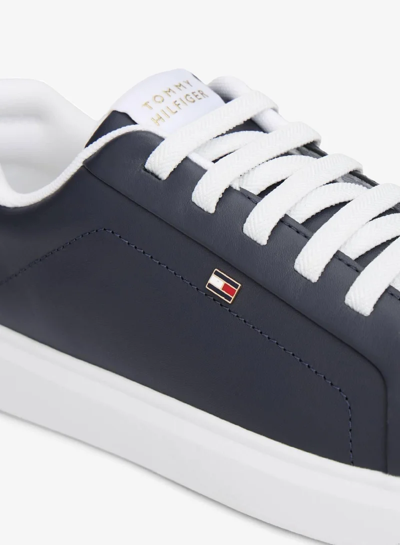 TOMMY HILFIGER Space Blue/White Lightweight Leather Cupsole Court Trainers for Women | Best Price UAE